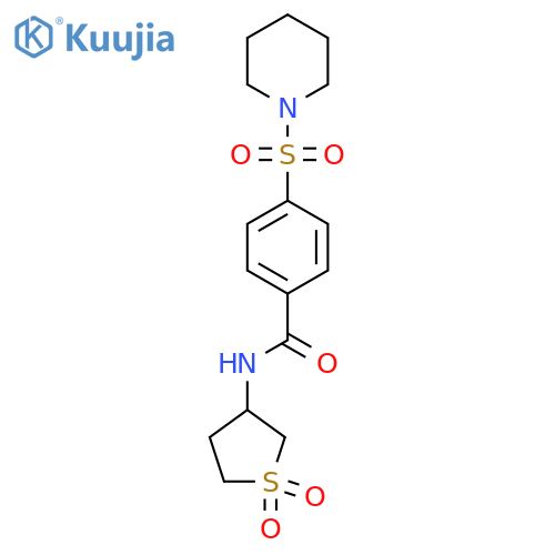 N-(1,1-dioxo-1lambda6-thiolan-3-yl)-4-(piperidine-1-sulfonyl)benzamide structure