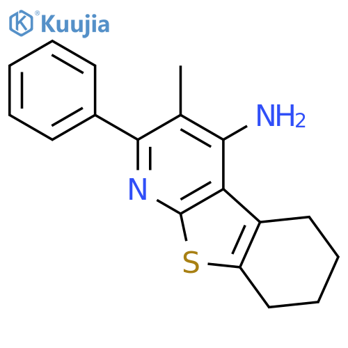 <br>3-Methyl-2-phenyl-5,6,7,8-tetrahydro-benzo[4,5]thieno[2,3-b]pyridin-4-ylami ne structure