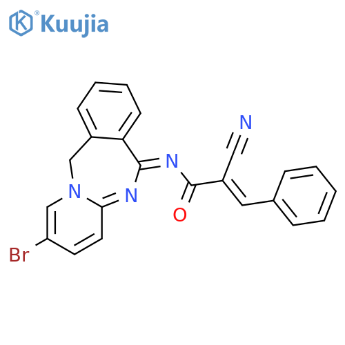 N-(2-Bromopyrido[1,2-b][2,4]benzodiazepin-6(11H)-ylidene)-2-cyano-3-phenyl-2-propenamide structure