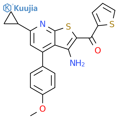 6-cyclopropyl-4-(4-methoxyphenyl)-2-(thiophene-2-carbonyl)thieno2,3-bpyridin-3-amine structure