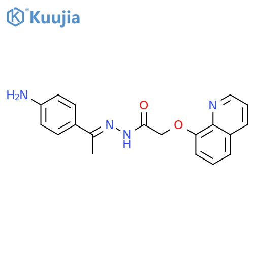N'-(1Z)-1-(4-aminophenyl)ethylidene-2-(quinolin-8-yloxy)acetohydrazide structure