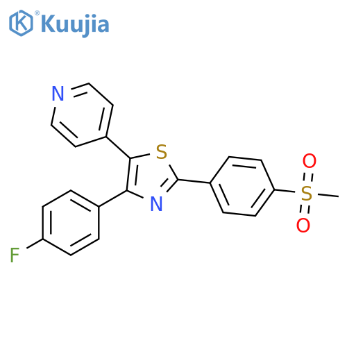 Pyridine, 4-[4-(4-fluorophenyl)-2-[4-(methylsulfonyl)phenyl]-5-thiazolyl]- structure