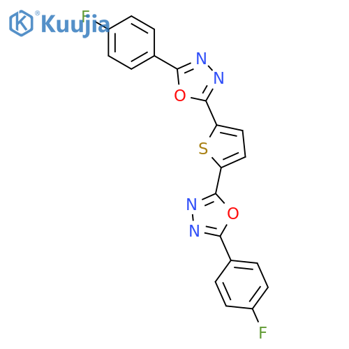 1,3,4-Oxadiazole, 2,2'-(2,5-thiophenediyl)bis[5-(4-fluorophenyl)- structure