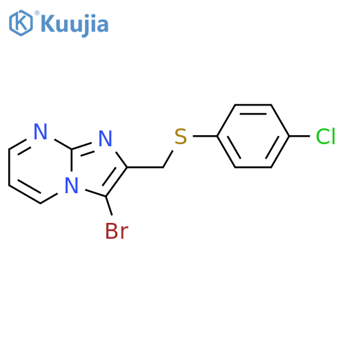 3-bromo-2-{[(4-chlorophenyl)sulfanyl]methyl}imidazo[1,2-a]pyrimidine structure