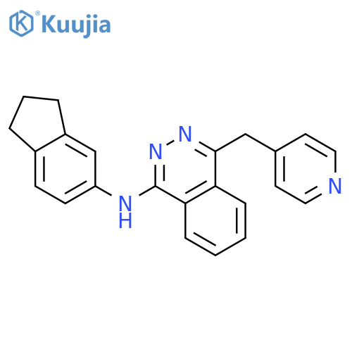 1-Phthalazinamine, N-(2,3-dihydro-1H-inden-5-yl)-4-(4-pyridinylmethyl)- structure