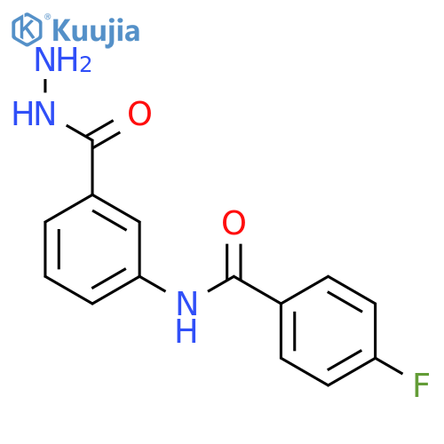 4-fluoro-N-3-(hydrazinecarbonyl)phenylbenzamide structure