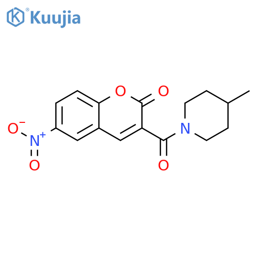 3-(4-methylpiperidine-1-carbonyl)-6-nitro-2H-chromen-2-one structure
