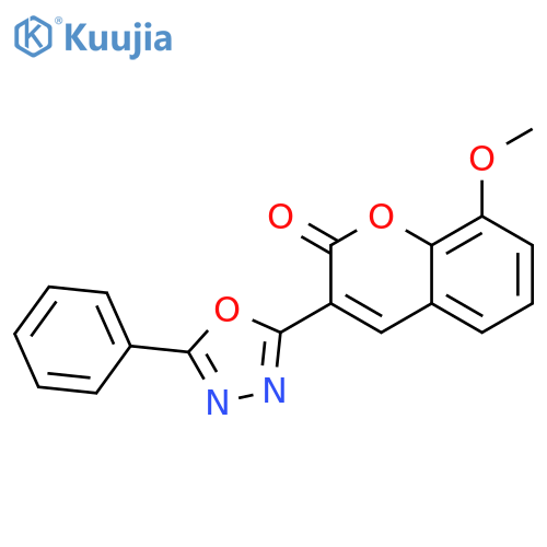 8-methoxy-3-(5-phenyl-1,3,4-oxadiazol-2-yl)-2H-chromen-2-one structure