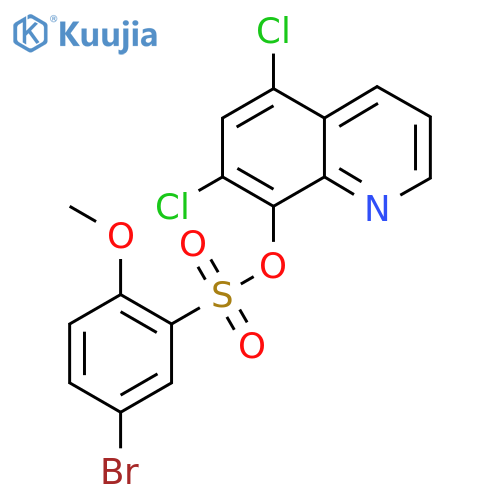 5,7-dichloroquinolin-8-yl 5-bromo-2-methoxybenzene-1-sulfonate structure