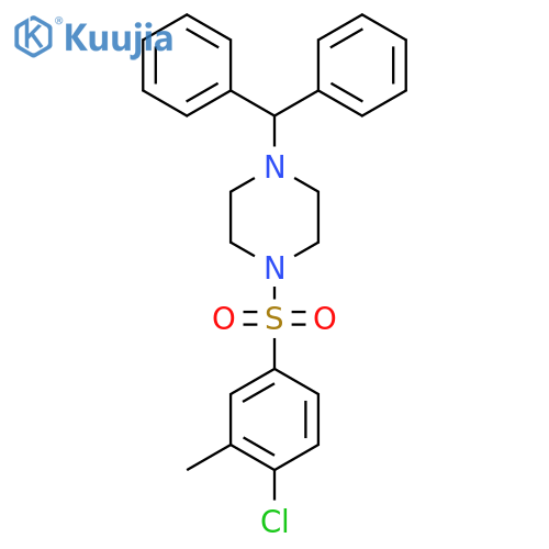 1-(4-chloro-3-methylbenzenesulfonyl)-4-(diphenylmethyl)piperazine structure