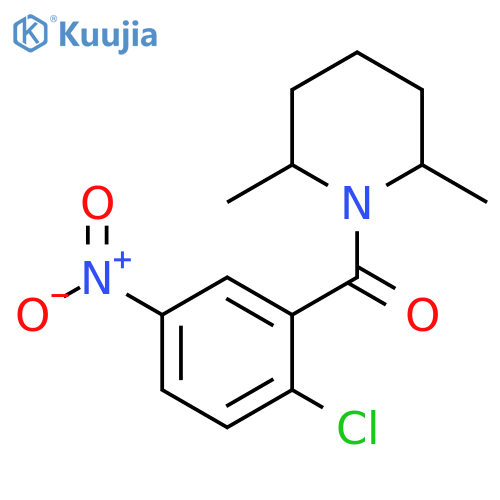 1-(2-chloro-5-nitrobenzoyl)-2,6-dimethylpiperidine structure
