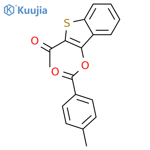 2-acetyl-1-benzothien-3-yl 4-methylbenzoate structure