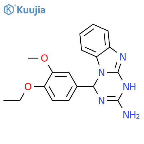 <br>4-(4-Ethoxy-3-methoxy-phenyl)-1,4-dihydro-benzo[4,5]imidazo[1,2-a][1,3,5]tr iazin-2-ylamine structure