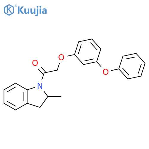 1-(2-methylindolin-1-yl)-2-(3-phenoxyphenoxy)ethan-1-one structure