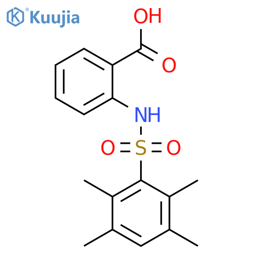 2-(2,3,5,6-tetramethylbenzenesulfonamido)benzoic acid structure