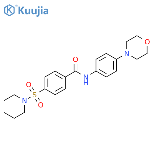 N-4-(morpholin-4-yl)phenyl-4-(piperidine-1-sulfonyl)benzamide structure