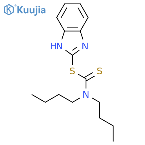 Carbamodithioic acid, dibutyl-, 1H-benzimidazol-2-yl ester structure