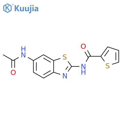 N-(6-acetamido-1,3-benzothiazol-2-yl)thiophene-2-carboxamide structure