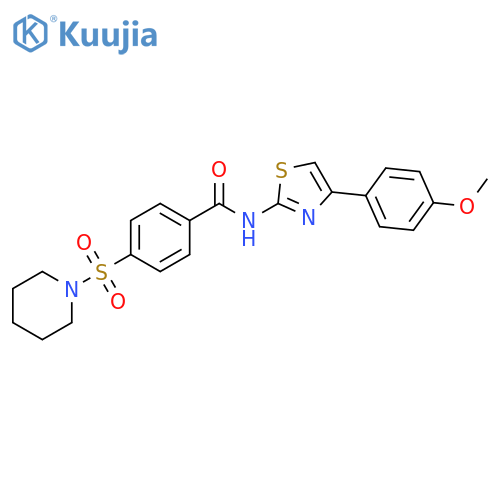 N-4-(4-methoxyphenyl)-1,3-thiazol-2-yl-4-(piperidine-1-sulfonyl)benzamide structure