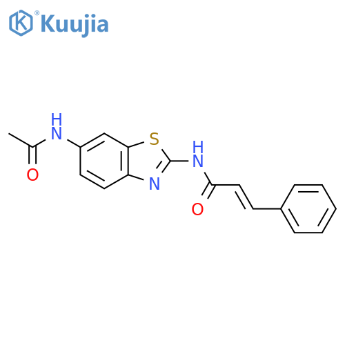(2E)-N-(6-acetamido-1,3-benzothiazol-2-yl)-3-phenylprop-2-enamide structure