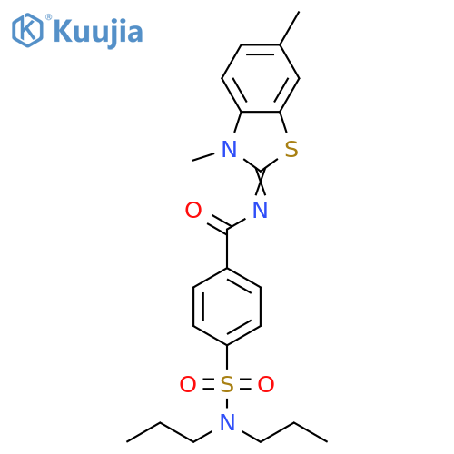 N-(2E)-3,6-dimethyl-2,3-dihydro-1,3-benzothiazol-2-ylidene-4-(dipropylsulfamoyl)benzamide structure