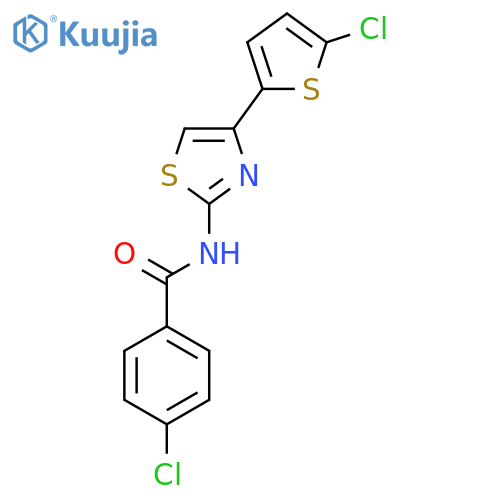 4-chloro-N-4-(5-chlorothiophen-2-yl)-1,3-thiazol-2-ylbenzamide structure