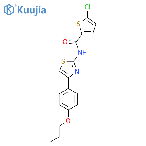 5-chloro-N-4-(4-propoxyphenyl)-1,3-thiazol-2-ylthiophene-2-carboxamide structure
