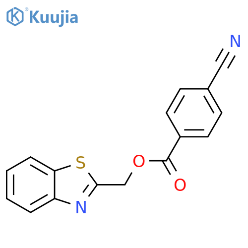 (1,3-benzothiazol-2-yl)methyl 4-cyanobenzoate structure