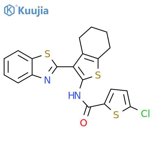 N-3-(1,3-benzothiazol-2-yl)-4,5,6,7-tetrahydro-1-benzothiophen-2-yl-5-chlorothiophene-2-carboxamide structure