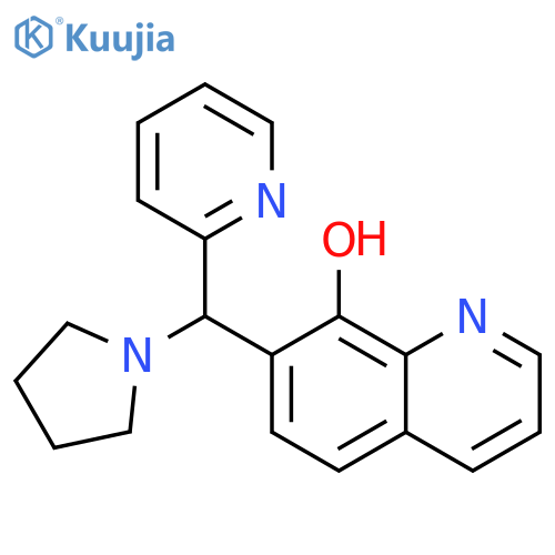 7-(pyridin-2-yl)(pyrrolidin-1-yl)methylquinolin-8-ol structure