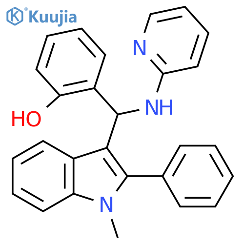 2-(1-methyl-2-phenyl-1H-indol-3-yl)(pyridin-2-yl)aminomethylphenol structure
