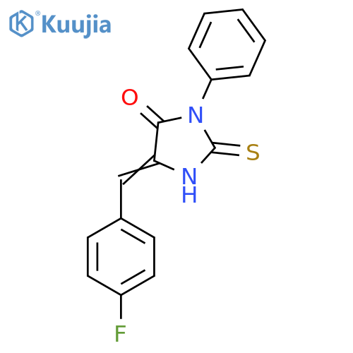 5-[(4-Fluorophenyl)methylidene]-3-phenyl-2-sulfanylideneimidazolidin-4-one structure