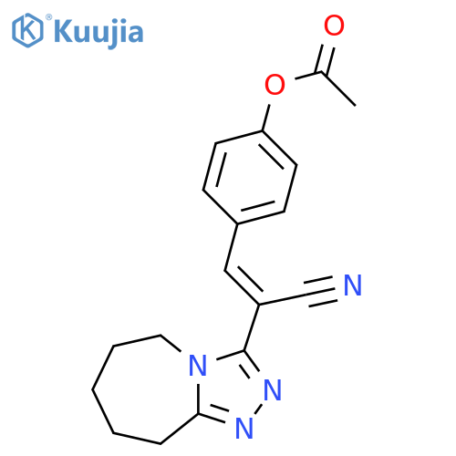 4-(1E)-2-cyano-2-{5H,6H,7H,8H,9H-1,2,4triazolo4,3-aazepin-3-yl}eth-1-en-1-ylphenyl acetate structure