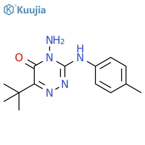 4-amino-6-tert-butyl-3-(4-methylphenyl)amino-4,5-dihydro-1,2,4-triazin-5-one structure