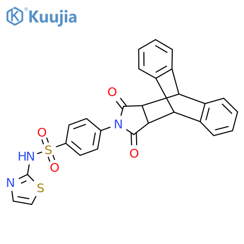 4-{16,18-dioxo-17-azapentacyclo6.6.5.0^{2,7}.0^{9,14}.0^{15,19}nonadeca-2(7),3,5,9(14),10,12-hexaen-17-yl}-N-(1,3-thiazol-2-yl)benzene-1-sulfonamide structure