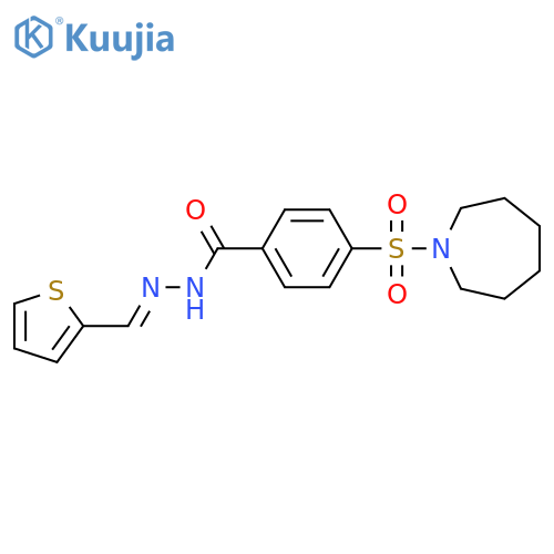 4-(azepane-1-sulfonyl)-N'-(1E)-(thiophen-2-yl)methylidenebenzohydrazide structure