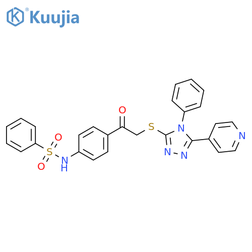 N-4-(2-{4-phenyl-5-(pyridin-4-yl)-4H-1,2,4-triazol-3-ylsulfanyl}acetyl)phenylbenzenesulfonamide structure
