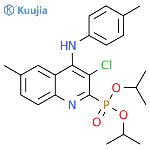 bis(propan-2-yl) {3-chloro-6-methyl-4-(4-methylphenyl)aminoquinolin-2-yl}phosphonate structure
