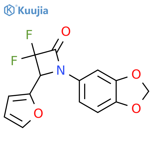 1-(1,3-Dioxaindan-5-yl)-3,3-difluoro-4-(furan-2-yl)azetidin-2-one structure