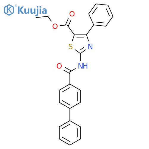 ethyl 2-{1,1'-biphenyl-4-amido}-4-phenyl-1,3-thiazole-5-carboxylate structure