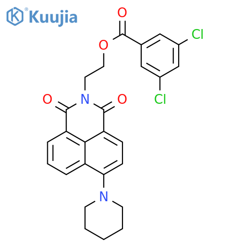 2-[2,4-dioxo-8-(piperidin-1-yl)-3-azatricyclo[7.3.1.0^{5,13}]trideca-1(13),5,7,9,11-pentaen-3-yl]ethyl 3,5-dichlorobenzoate structure