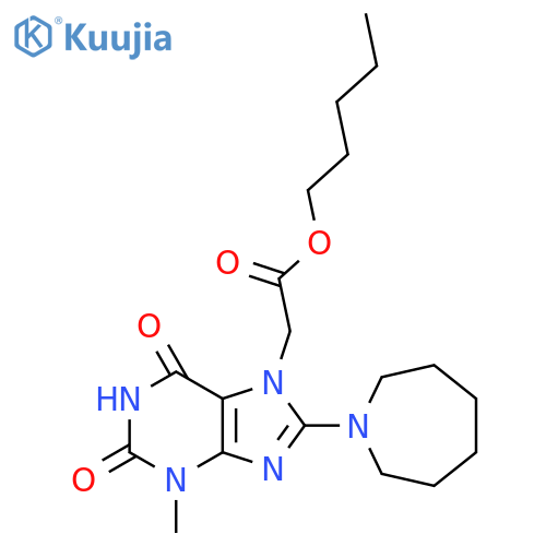 pentyl 2-8-(azepan-1-yl)-3-methyl-2,6-dioxo-2,3,6,7-tetrahydro-1H-purin-7-ylacetate structure