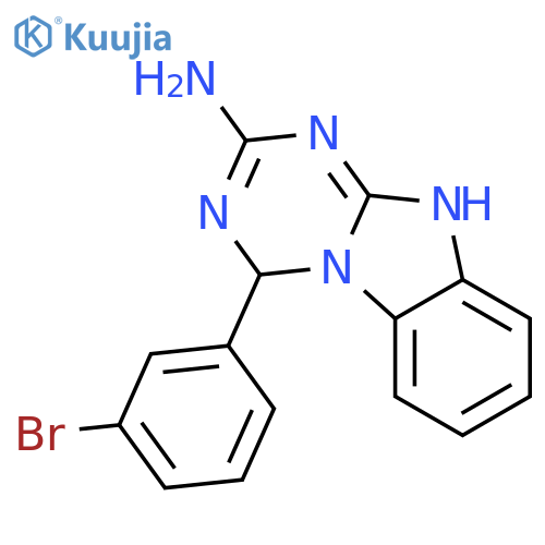 4-(3-Bromophenyl)-1,4-dihydro1,3,5triazino-1,2-abenzimidazol-2-amine structure
