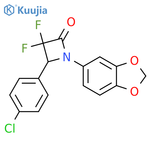1-(1,3-Dioxaindan-5-yl)-4-(4-chlorophenyl)-3,3-difluoroazetidin-2-one structure