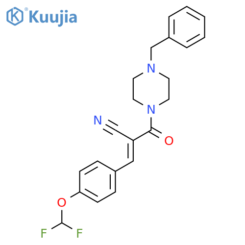 2-(4-Benzylpiperazine-1-carbonyl)-3-[4-(difluoromethoxy)phenyl]prop-2-enenitrile structure