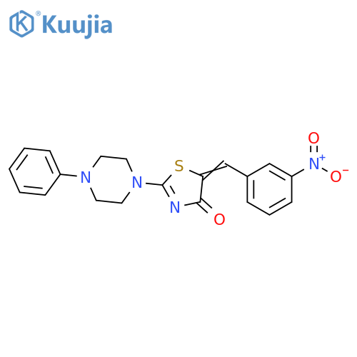 (5E)-5-[(3-nitrophenyl)methylidene]-2-(4-phenylpiperazin-1-yl)-4,5-dihydro-1,3-thiazol-4-one structure