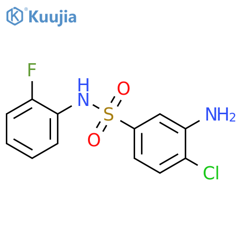 3-Amino-4-chloro-N-(2-fluorophenyl)benzene-1-sulfonamide structure