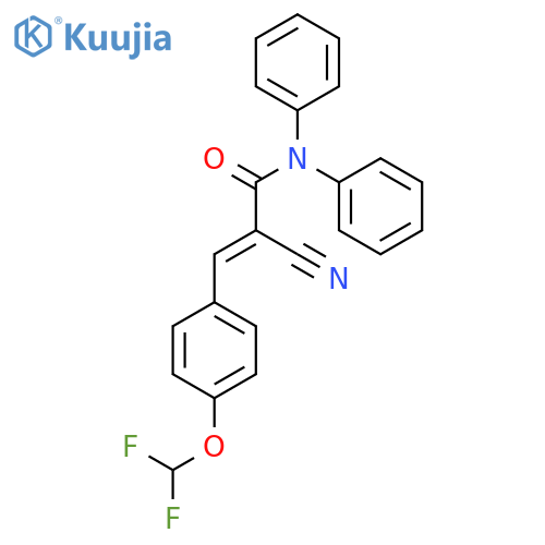 2-cyano-3-[4-(difluoromethoxy)phenyl]-N,N-diphenylprop-2-enamide structure