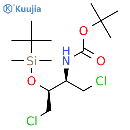 2S-T-BUTYLDIMETHYLSILYLOXY-3R-(T-BOC)-AMINO-1,4-DICHLOROBUTANE structure
