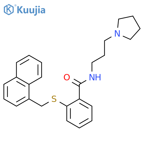 Benzamide, 2-[(1-naphthalenylmethyl)thio]-N-[3-(1-pyrrolidinyl)propyl]- structure